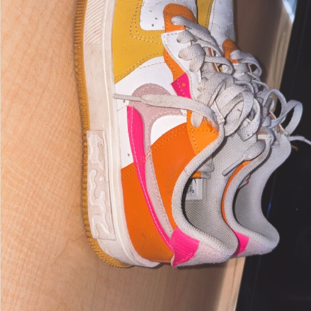 Nike Women's Sneakers in Yellow, Orange, and Pink